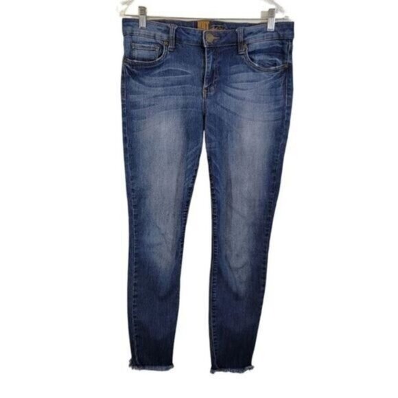 KUT FROM THE KLOTH Womens Denim Blue Jeans Skinny Frayed Hem Sz 10 KP701… - Picture 1 of 14